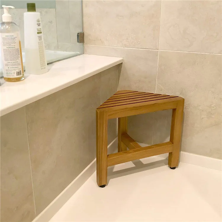 Solid Teak Shower/bath/spa Corner Foot Stool Buy Bath Stool,Corner