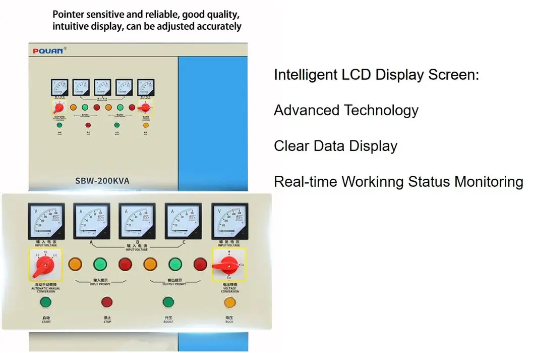 High Quality SBW Series Voltage Regulator 380V 1200KVA 800KVA 500KVA 200Kva 150Kva 50Kva 3 Phase Automatic Ac Voltage Stabilizer manufacture
