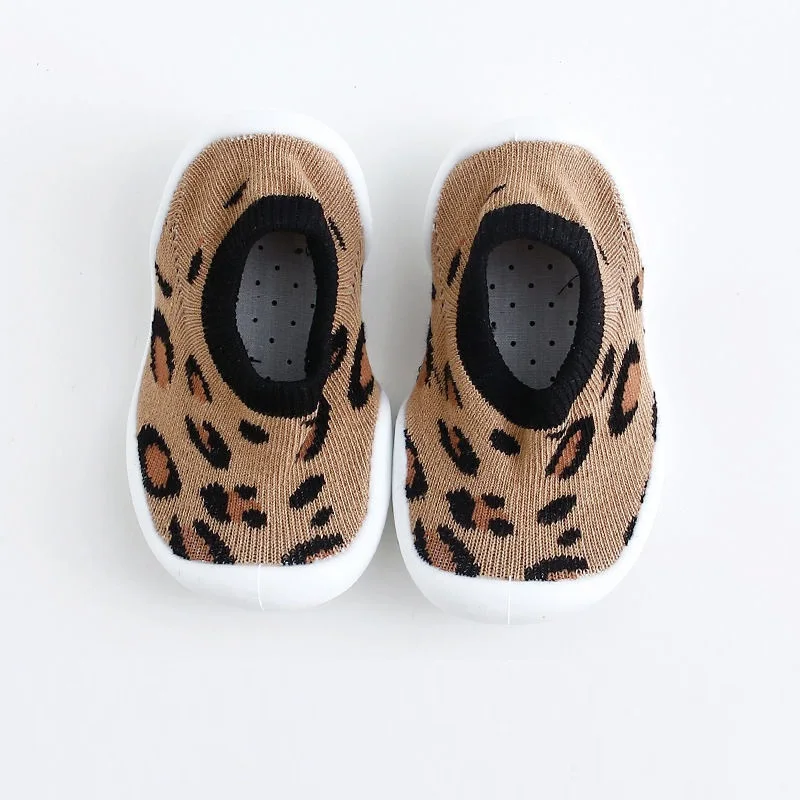 Professional Non Anti Slip Leopard Dot Rubber Soles Baby Kids Socks Girl Shoes for Kids Anti Put Shoe Socks