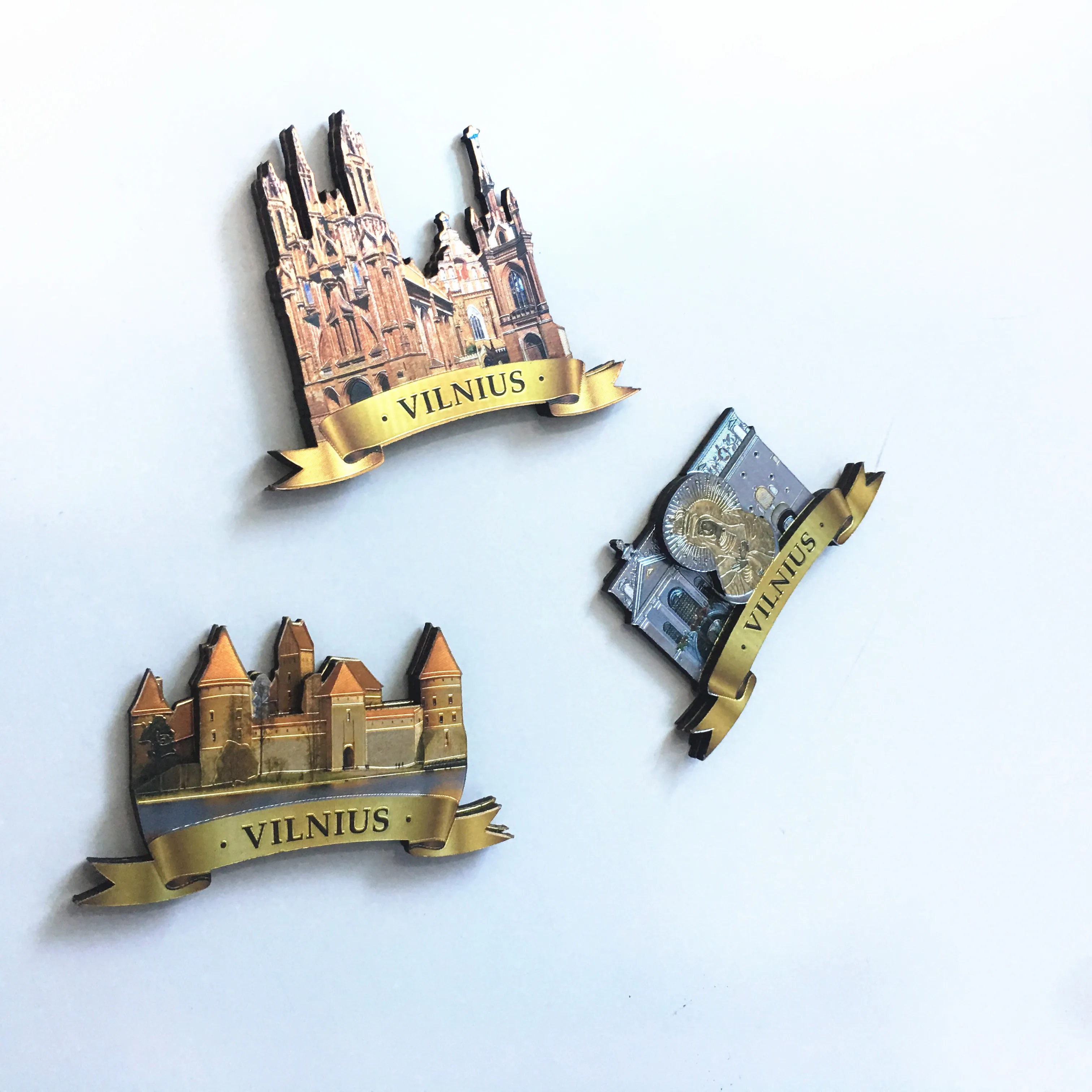 Пользовательская оптовая цена сувенир смешанный дизайн 3D фольга дерево магнит на холодильник