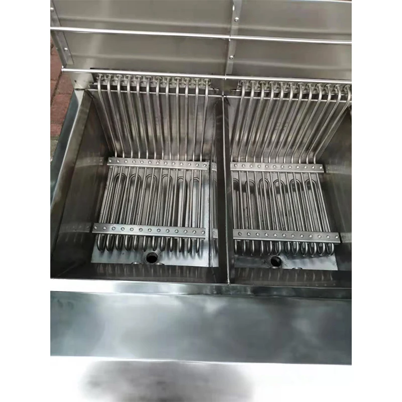 Двойной 2 майка 4 корзины коммерческий газ фритюрницы машина для производства картофельных чипсов типа обжарочная машина для жареной пищи