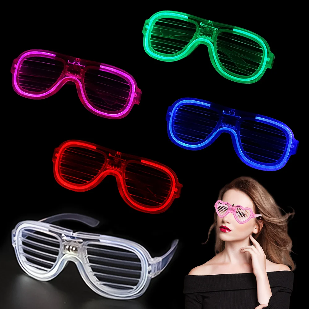 150 Pack Light Up Glasses 6 Colors  With 3 Flashing Mode Led Glasses Bulk For Halloween Neon Rave Party Supplies Glow Dark Favor Carnival Festival Birthday We