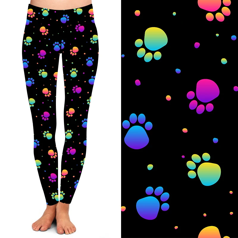 OEM Customized Allover Variety Printed Feather Galaxy Super Soft Brushed Leggings 3D Print Women Elastic Sexy Leggins
