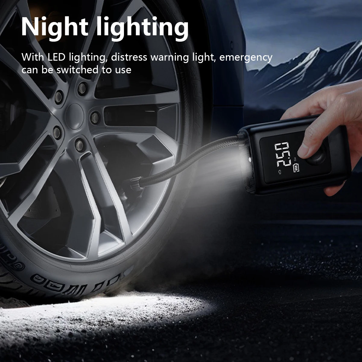 4000mAh Portable Electric Tire Inflators Air Compressor Car Inflator Pump for Car Bicycle Motorcycle Tyre Inflation - view 6