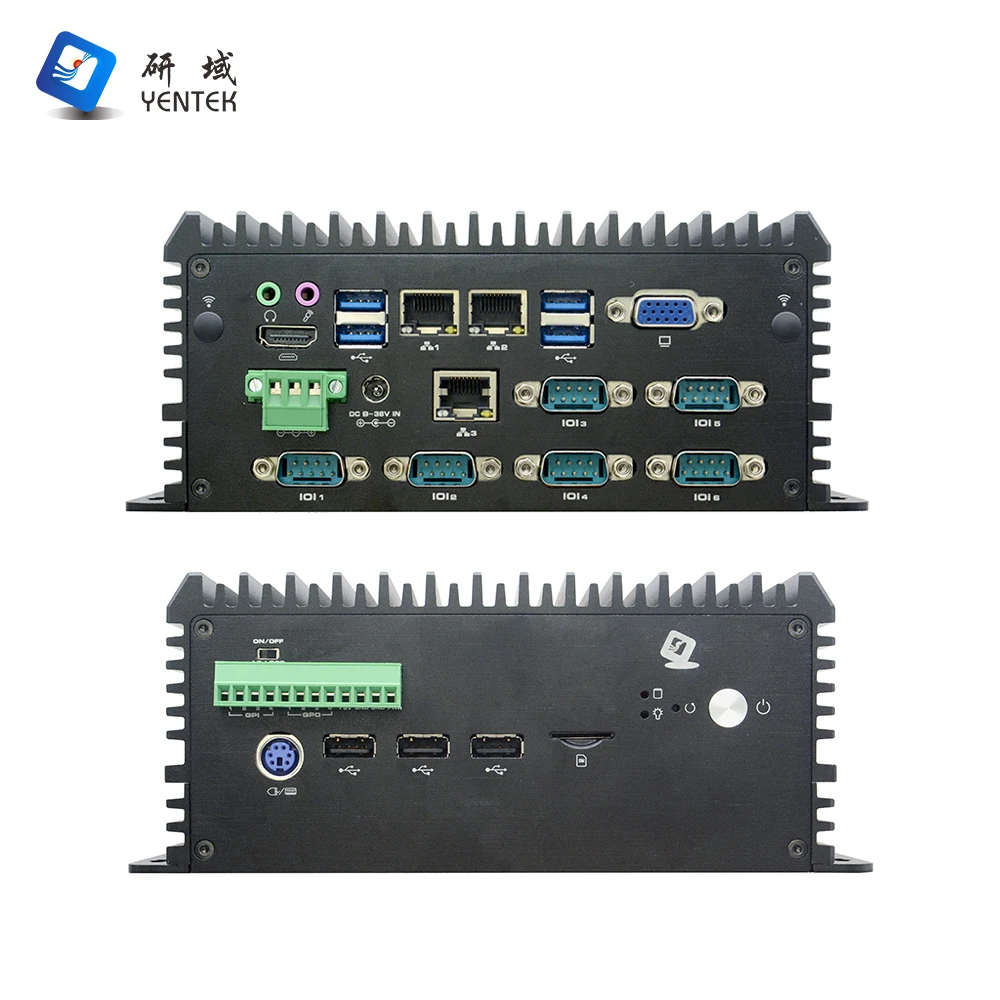 ПК встроенный intel i7 6-10th gen 2 DDR4 win10 linux ubuntu MSATA VGA HD LAN GPIO 6 RS232 485 DB9 COM безвентиляторный промышленный