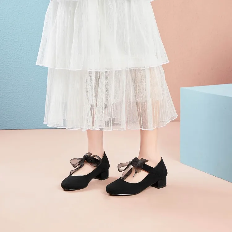 Весенние новые маленькие кожаные туфли на низком каблуке детская обувь принцессы кружевные модные европейский и американский стиль оптовая продажа