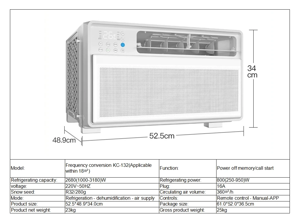 Window Mounted Air Conditioner, 220V, Electric - detail 16