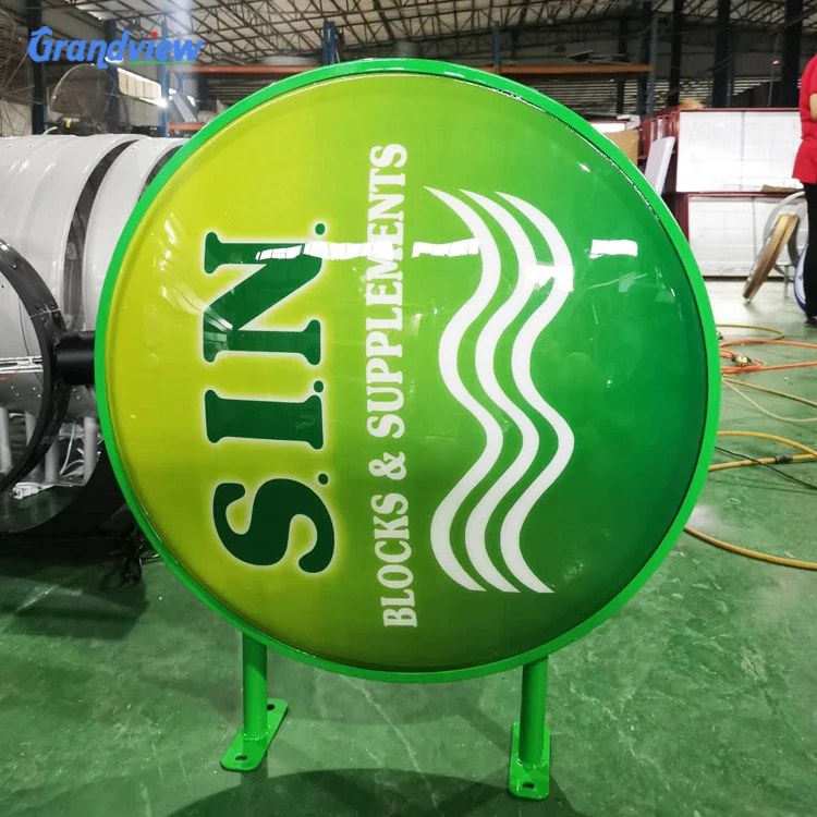 Запираемая и антикоррозийная выставочная напольная реклама наружная Водонепроницаемая алюминиевая панель рекламный щит Круглый Круг Лайтбокс