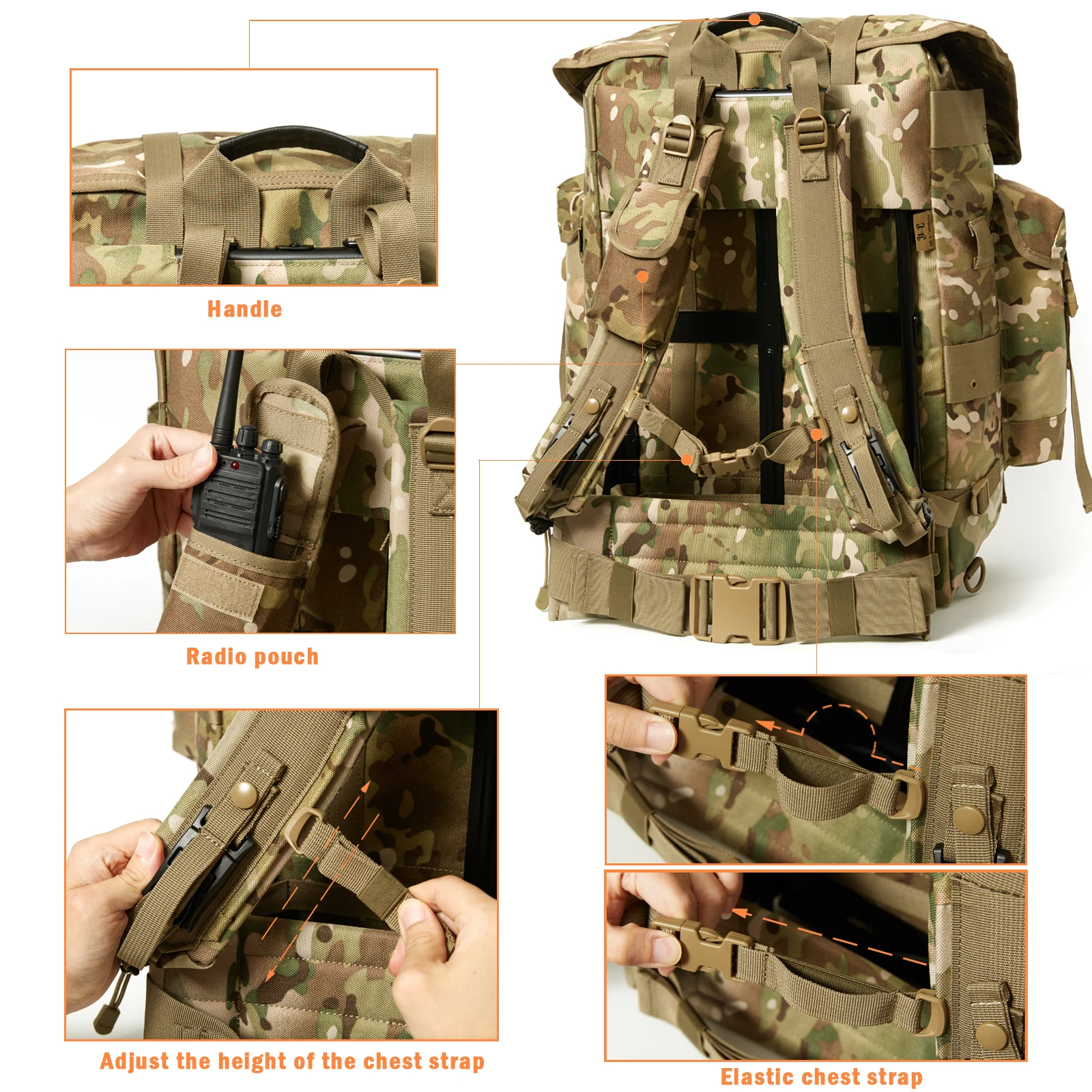 Akmax Alice Large Camouflage Tactical Backpack For Hiking Hunting