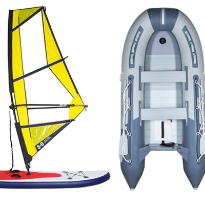 Гибридная доска для серфинга ISUP для водных видов спорта на открытом воздухе со съемными ластами и поводком