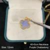 Necklace-18K Gold-Violet Chalcedony