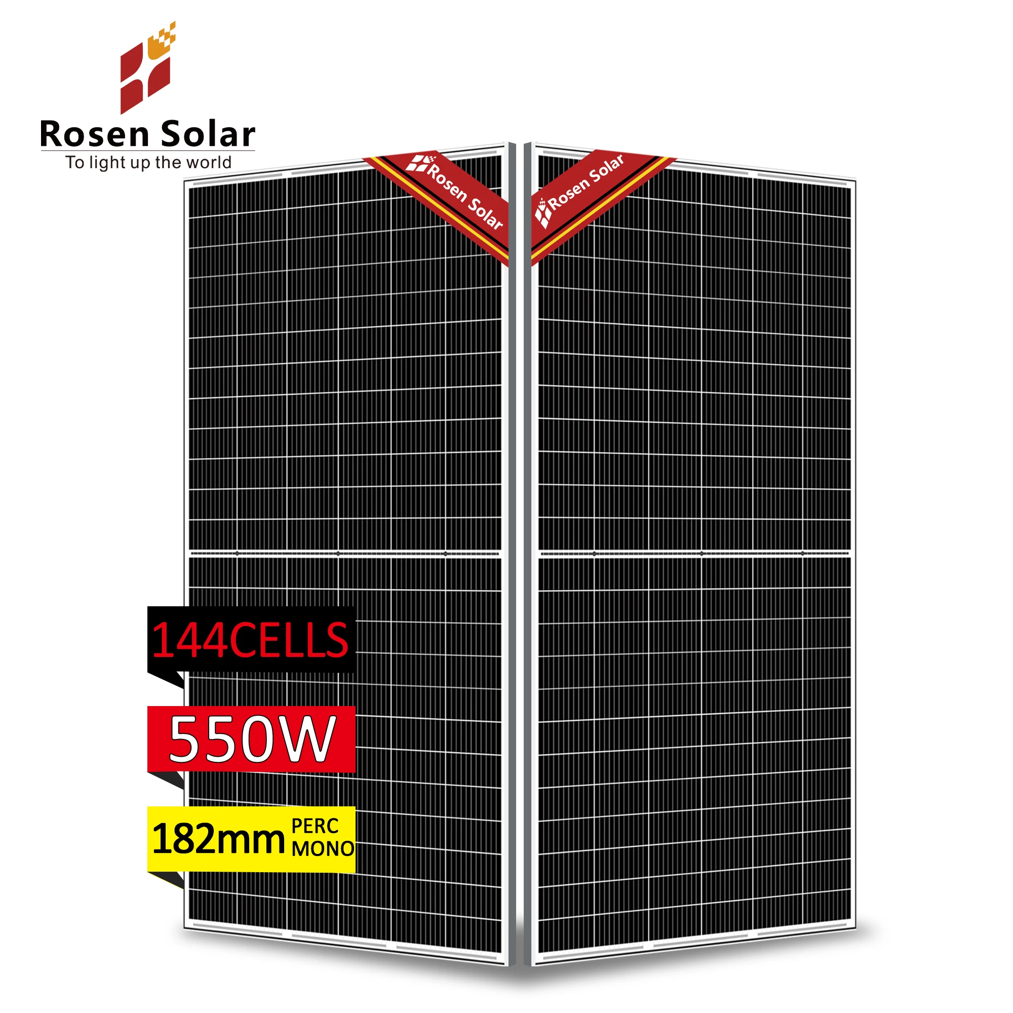 Rosen Hot Sell 430W 450W 550W 600W Mono Half Cell Solar Solar Panel Pv Hybrid Solar Panel