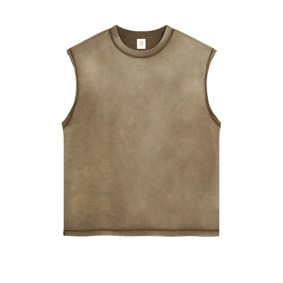 Moda Retro 275Gsm Camiseta sin mangas de algodón pesado Camiseta