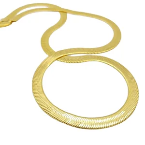 Gold Plated Jewelry Chain Necklace PVD Gold Plated Stainless Steel Herringbone Chain Fashion Necklace Jewelry for  Girls