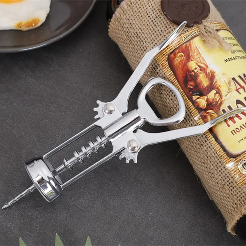 Efficient Wine Bottle Opener - Stainless Steel Winged Style