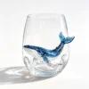 Bicchiere in vetro trasparente a forma di balena