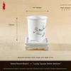 Résine-thé blanc-diamètre 9cm-hauteur 10cm-base carrée ruyi
