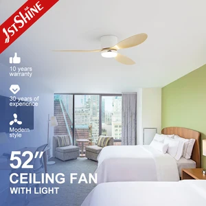 1stshine LED Ceiling Fan Dimmable LED 3 Blades ABS Wood Grain Low Profile Ceiling Fan