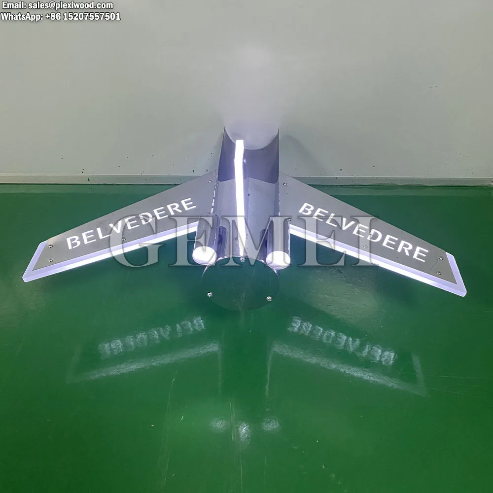 Metal Frame Led Vodka Whiskey Tequila Wine Plane Aircraft Champagne