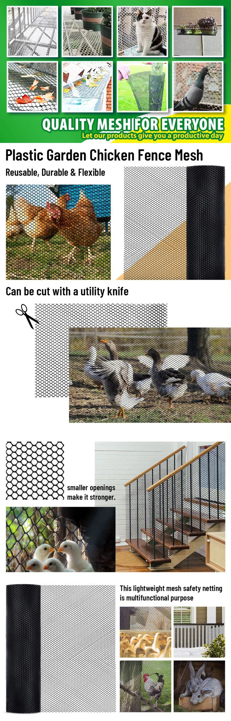 Uvstabilized Colorful Plastic Hexagonal Netting As Temporary Barrier Fencing For Yards,Gardens