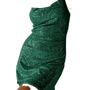 New Arrival Sexy Hot Girl Sequin Skirt Fall European and American Women's Clothing Backless Dress Sequins Dress