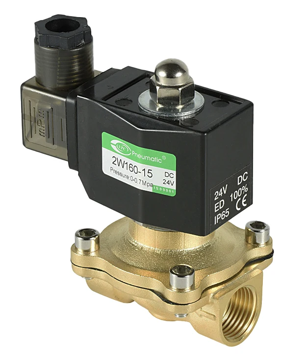 thumbnail image 2 of Duda Energy 2-Way Brass Solenoid Valve – NBR Seals, DIN Connector, For Air/Water/Gas/Oil, Electric Pneumatic 2 of 6