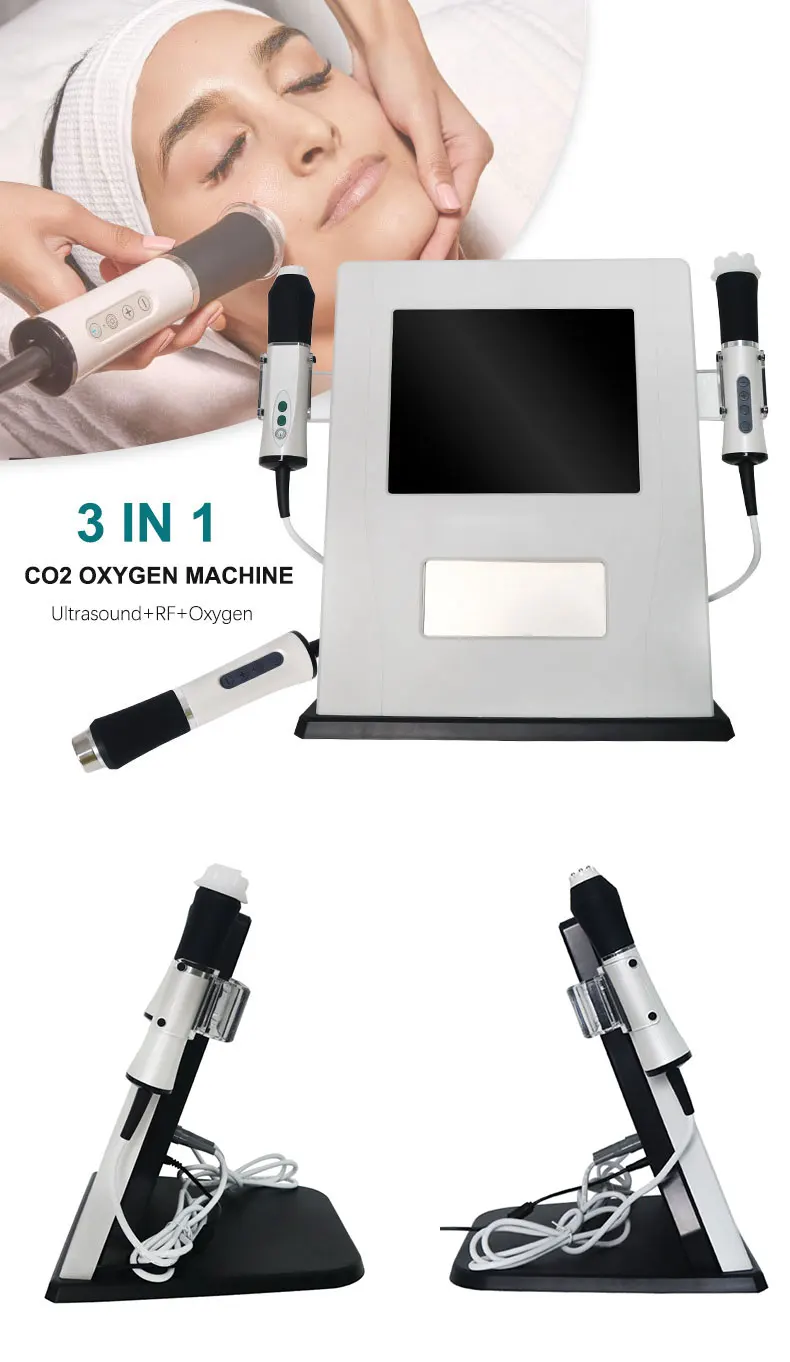 3-in-1 CO2 Nano-Blasen Sauerstoff Gesichtspflege Tragbares Sauerstoff-Gesichtspflegegerät Bio-Ultraschall RF zur Gesichtsstraffung Spa – Detail 1