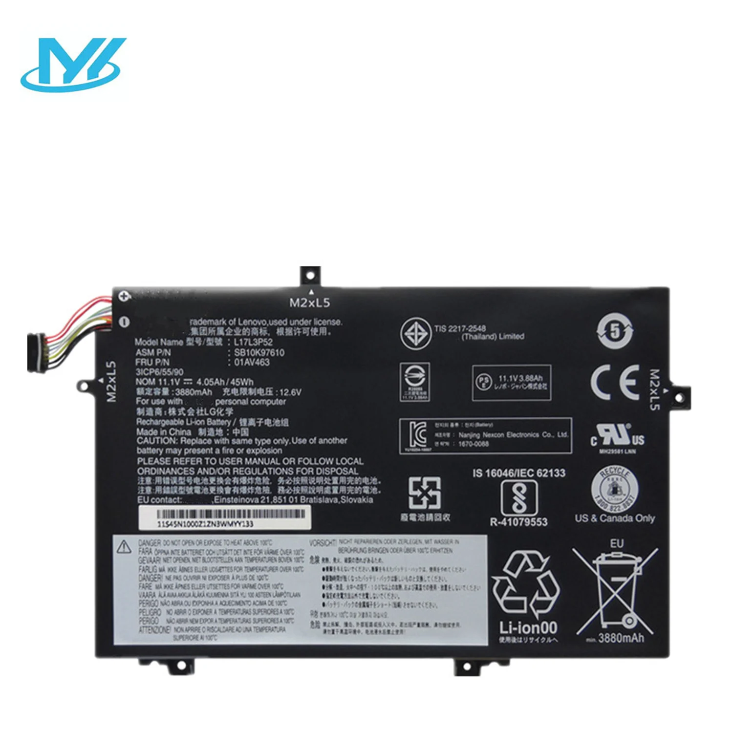 Lenovo ThinkPad L480 L490 L580 L590 Battery Replacement - 45WH