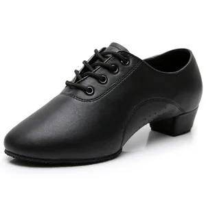 Men's Latin Dance Shoes  Square Jazz Dance Shoes Boy Indoor Practice Shoes Black Children's Latin Dance Shoes Wholesale