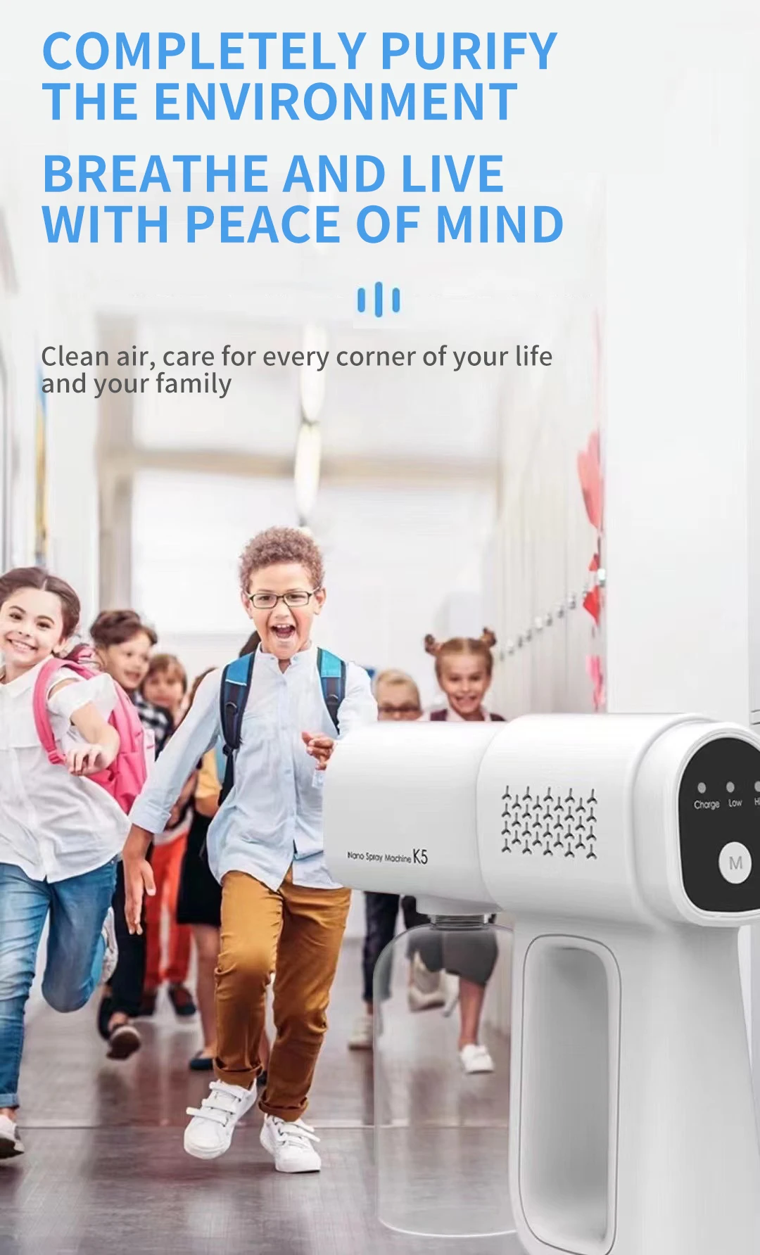 Handheld Wireless Rechargeable Atomizer Large Capacity Electric Adjustable Nozzle Air Freshener Sprayer Fogger Machine for Home