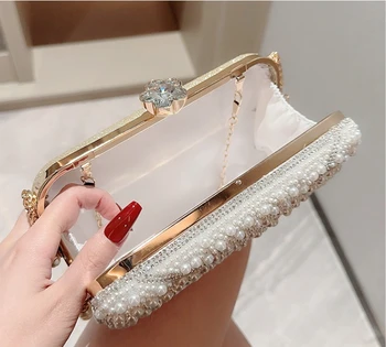 LHHMZ Women Pearl Clutch Wedding Clutch Elegant Bead Clutch Formal