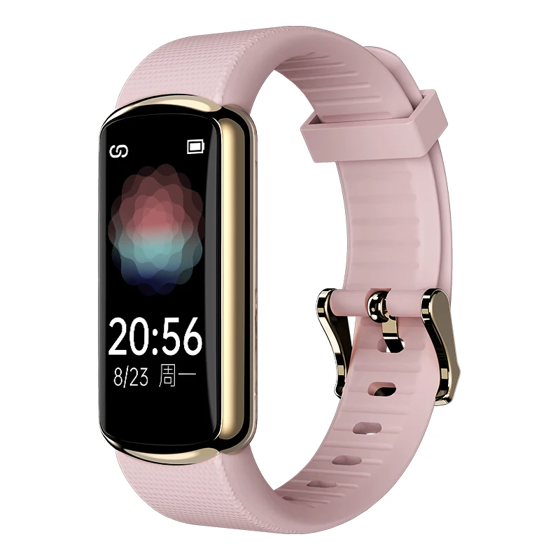 Fitness Health Tracking Digital Watch Metal Real Heart Rate Girls Smart Hand Watch Bracelet