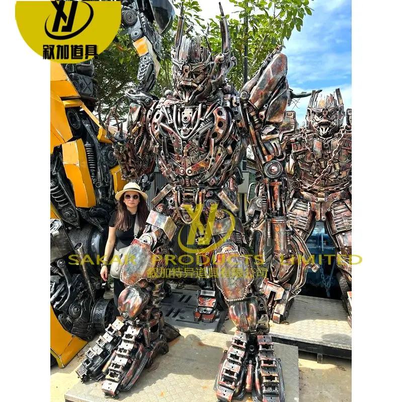 Custom Large Outdoor Iron Stainless Steel Transform Er Statue Metal ...