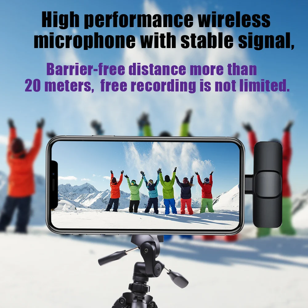 Лидер продаж 2022 беспроводной петличный микрофон для iPhone портативный записи аудио и видео мини-микрофон прямых трансляций