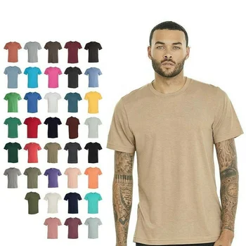 Promotion Gift 60/40 fitted 60 Cotton 40 Polyester Blank T Shirts, Custom Printing Round Neck 60% Cotton 40% Polyester T Shirt