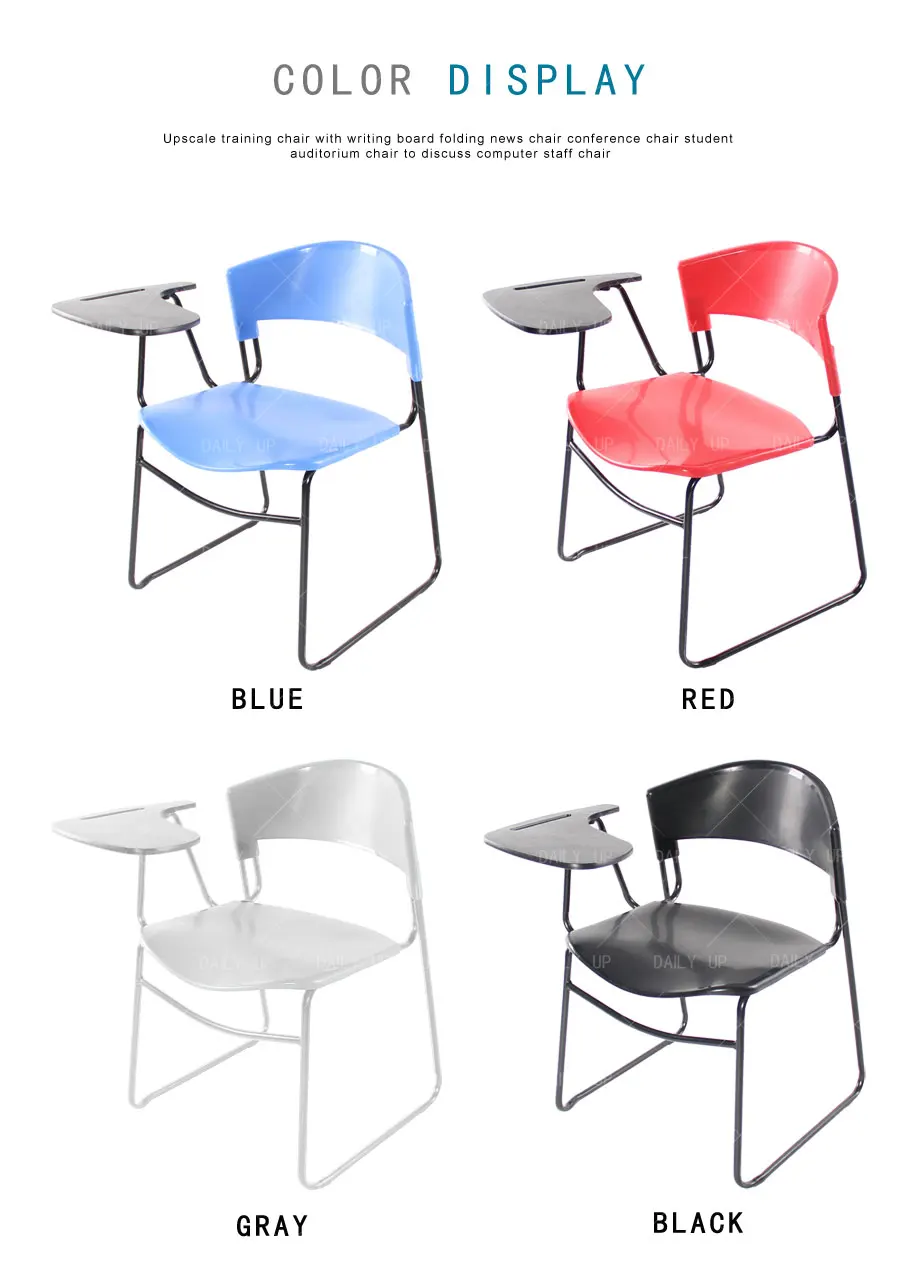 Office Training Chair With Tablet Sled Metal Frame Classroom Study Chair With Book Holder And Large Seat For Student Wholesale