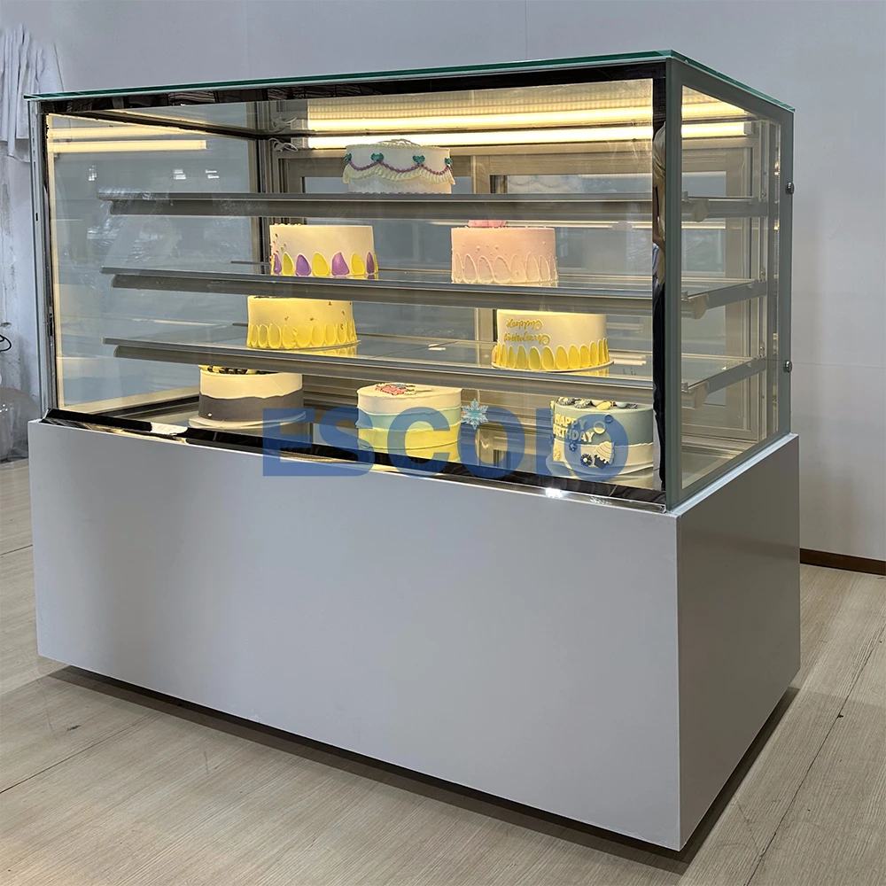 Cake Cold Showcase Cooler Marble Based Cake Display Cabinet Glass Door Fridge for Bakery Shop