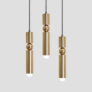 Modern Nordic 10W 3000K Gold Pendant Light Simple Creative Indoor Decorative LED Adjustable Switch Restaurants Bars