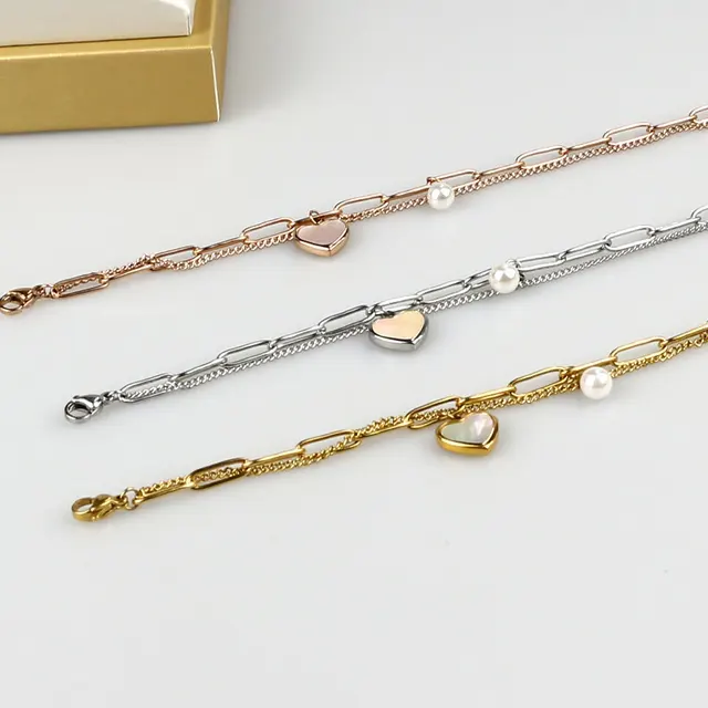 wholesale custom high quality 2024 designer Jewelry 14K 18K gold plated love letter initial pendant chain charm bracelet
