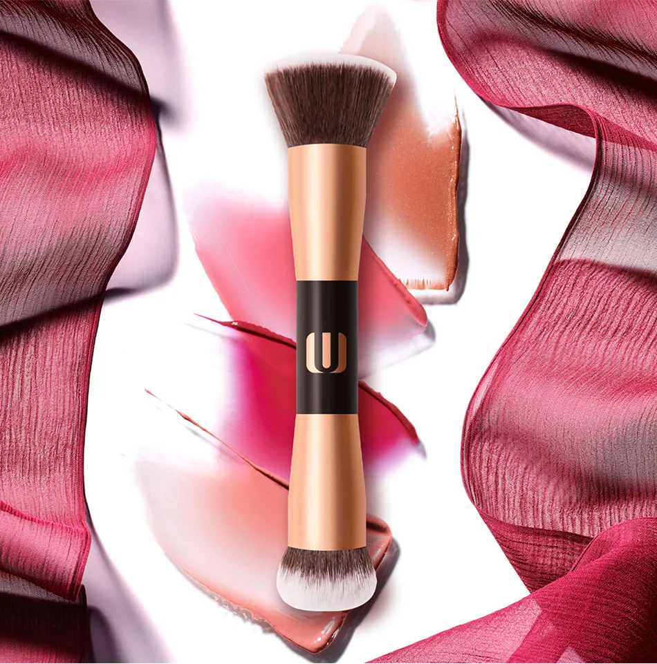 liya oem自有品牌双端圣诞双面化妆刷粉刷kabuki刷 - buy christmas