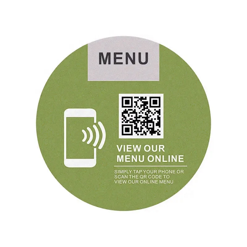 NFC Restaurant Menu Desk Stand - QR Code NTAG213 Sticker