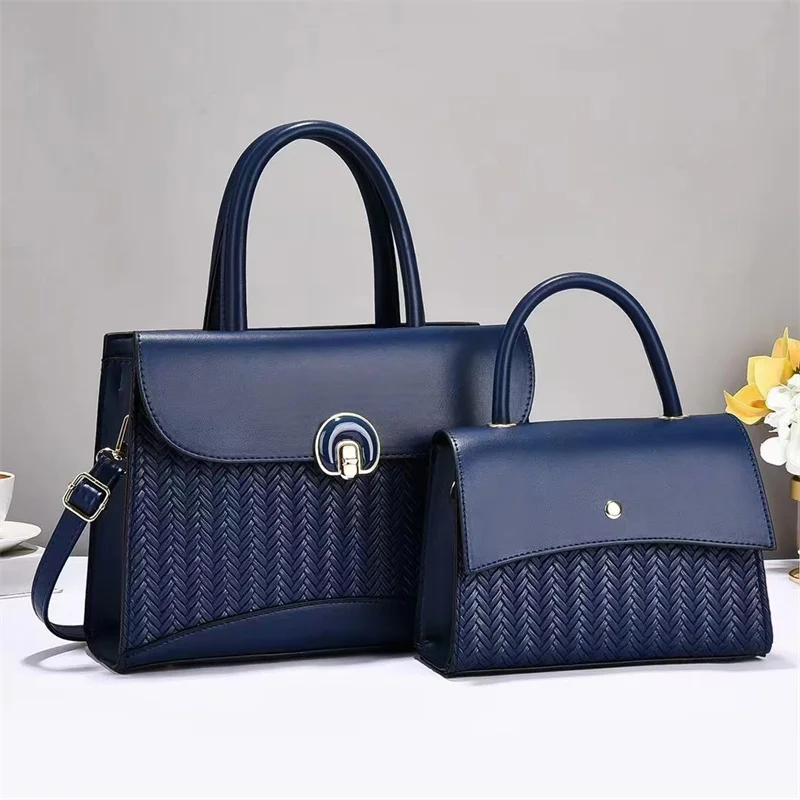 2025 Designer Women's 3-Piece PU Leather Handbags Wallet Set Shoulder Bags Nylon Zipper aperçu 8