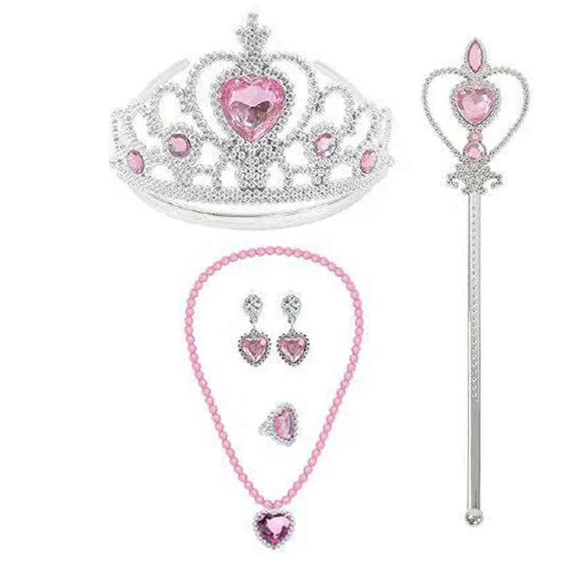 Girls Princess Frozen Elsa Gloves Crown Tiara Wig Play Fancy Dress