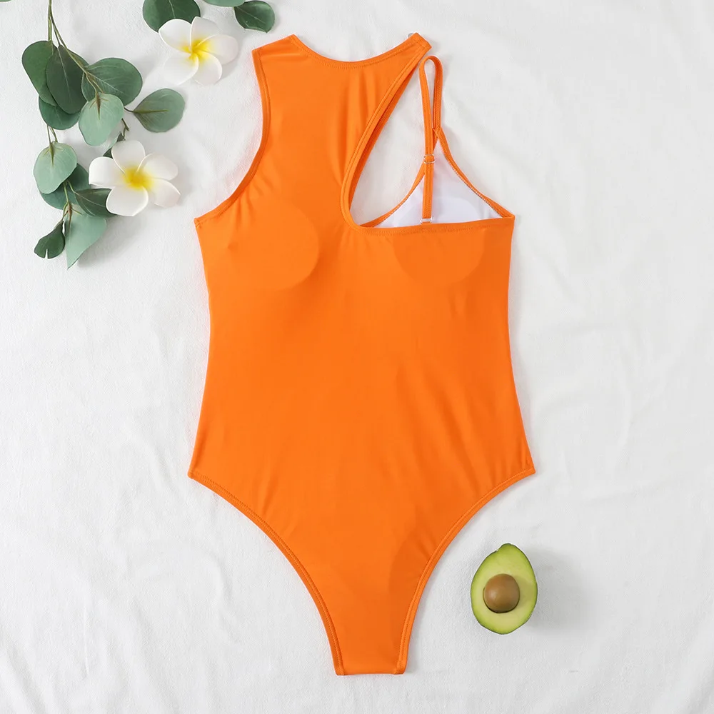 One Shoulder Biquini Hollow Out One Piece Swimwear main image 0