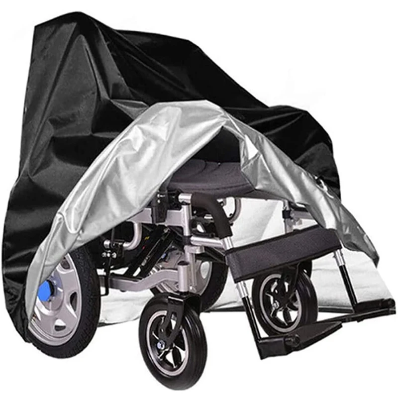 Professional Nylon Cloth Motorcycle Cover Eldly Outdoor Wheelchair Waterproof Rain Dust ​ Protector Black Mobility Scooter Storage Cover 