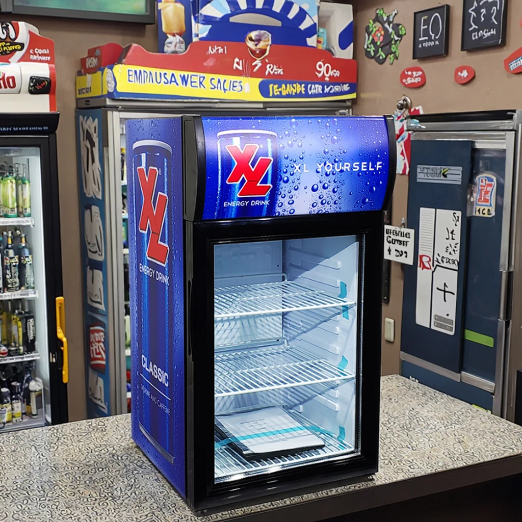 Meisda Wholesale Factory Price Mini Table Top Glass Door 40L Energy Drink Display Fridge