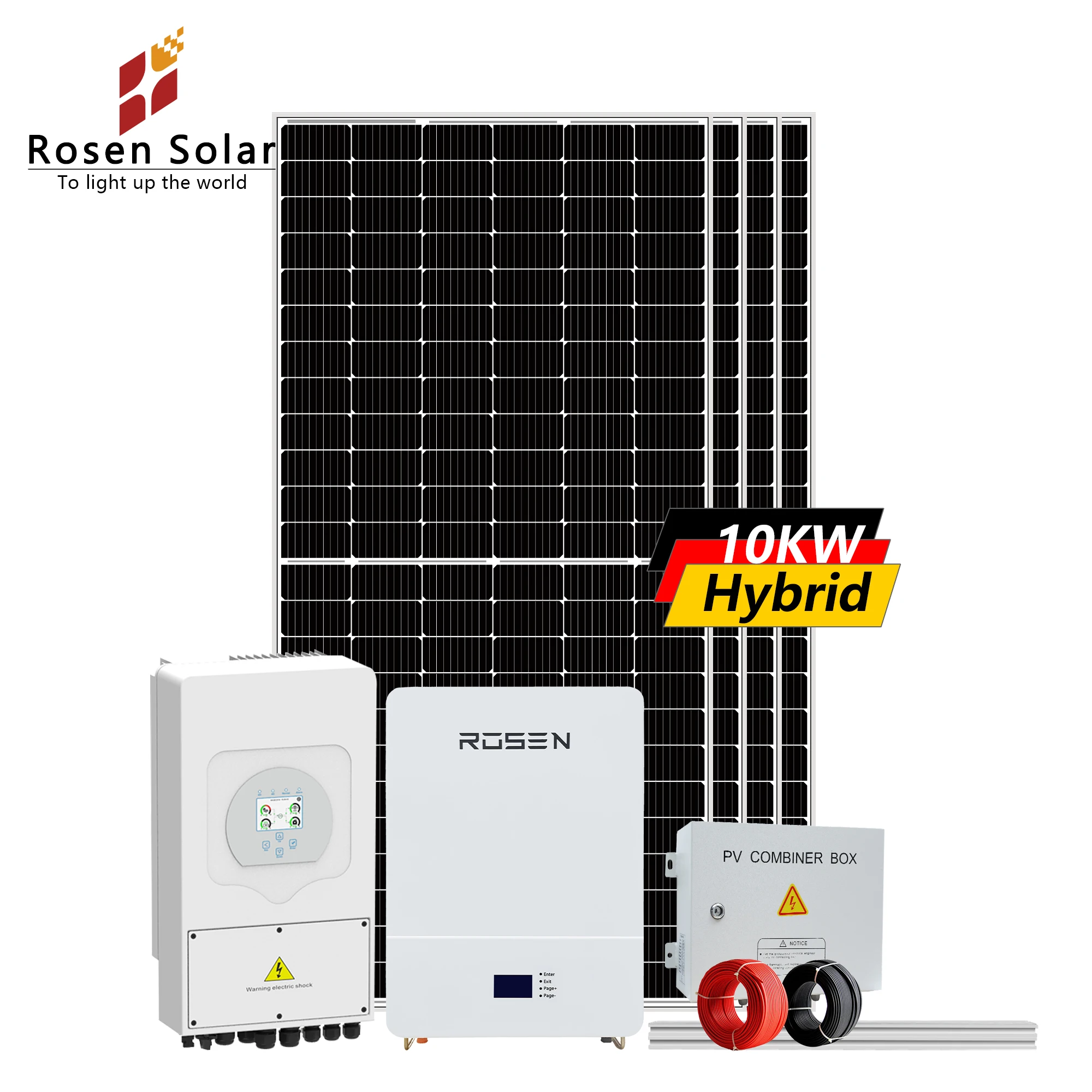 10kW Solar Panel System Price Home Solar Complete Set of Solar Energy Storage System with 10kwh Lithium Battery Backup