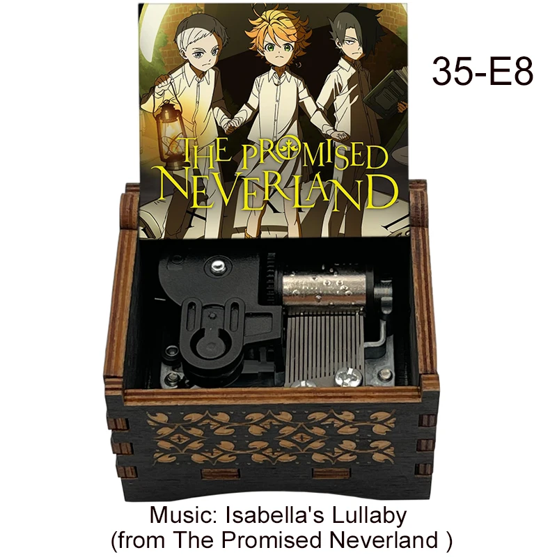 Anime The Promised Neverland Music Box Wind Up Isabella's Lullaby Song  Custom Printed Gift Wooden Decoration - Buy The Promised Neverland,Custom  Gift