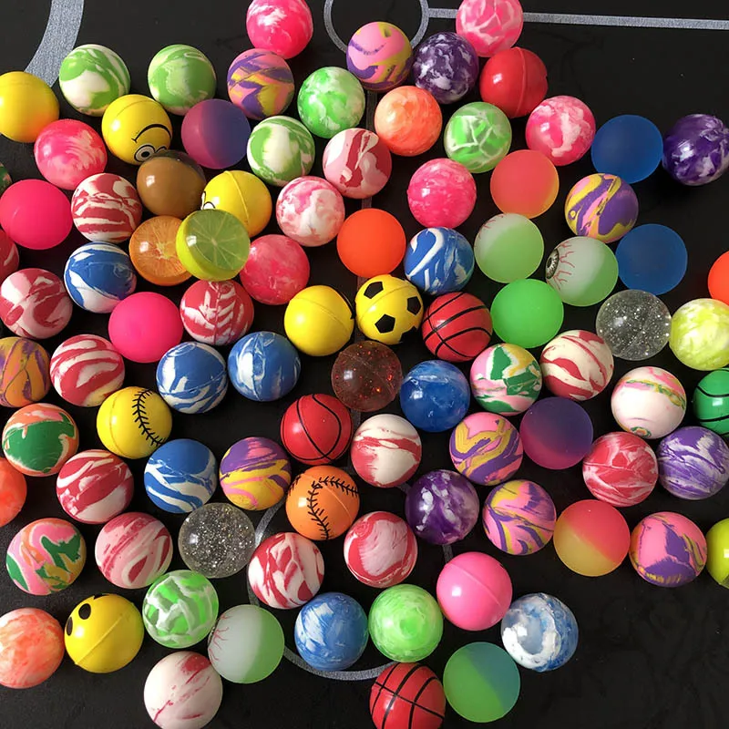 Hot Sale 32mm Mixed Interesting Colorful Bouncy Ball Rubber Jump Ball ...