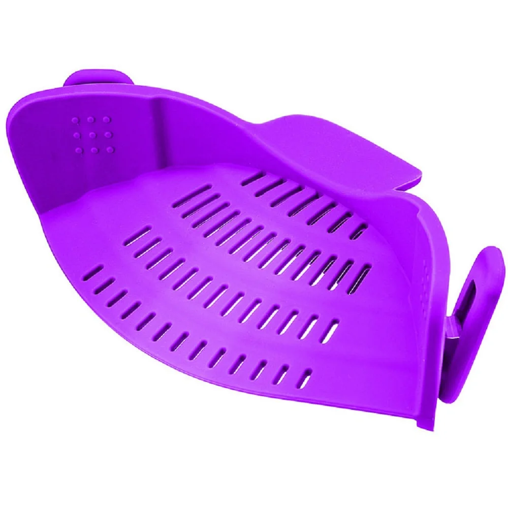 Kitchen Gizmo Snap N Strain  Purple Strainer with Clip-On